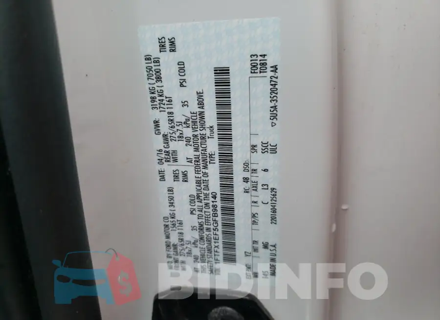 1FTFX1EF5GFB98140 Photo# 12