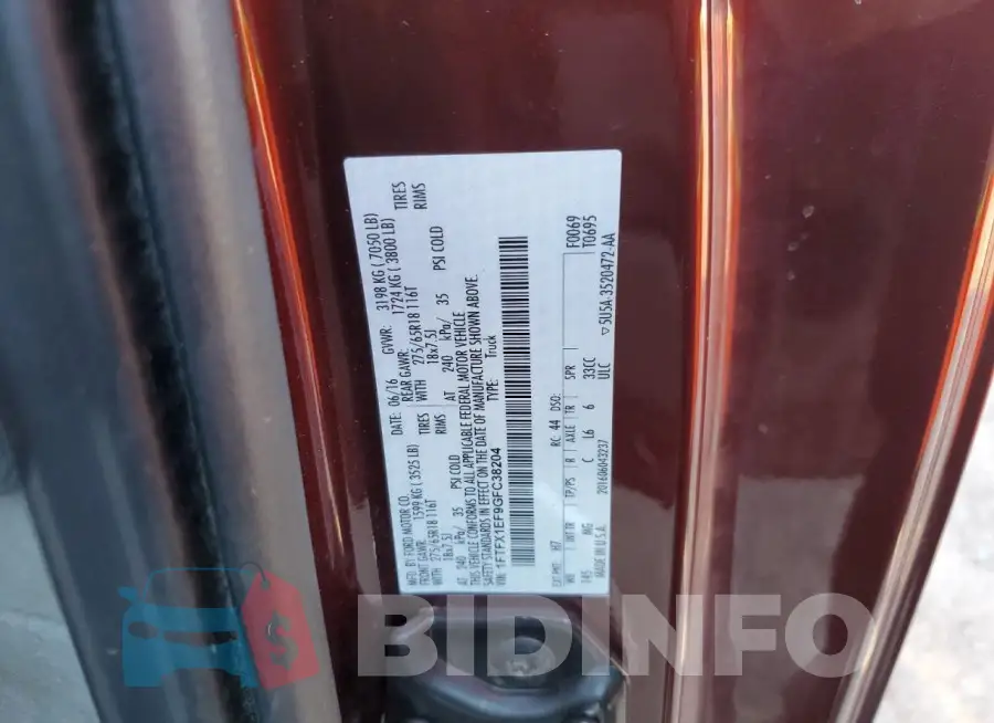 1FTFX1EF9GFC38204 Photo# 12