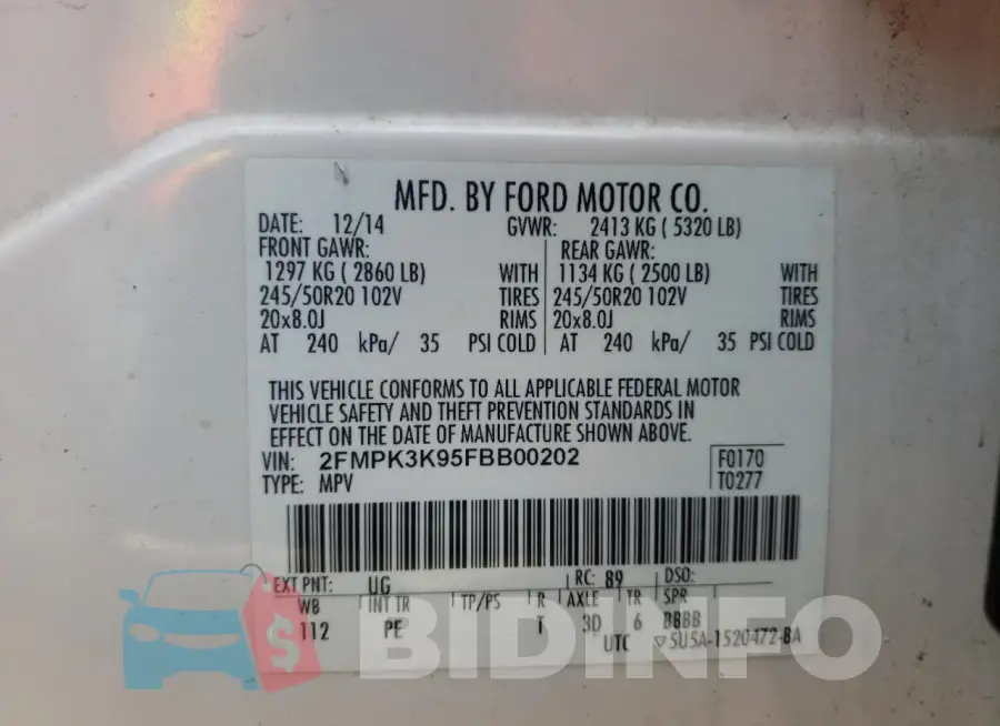 2FMPK3K95FBB00202 Photo# 13