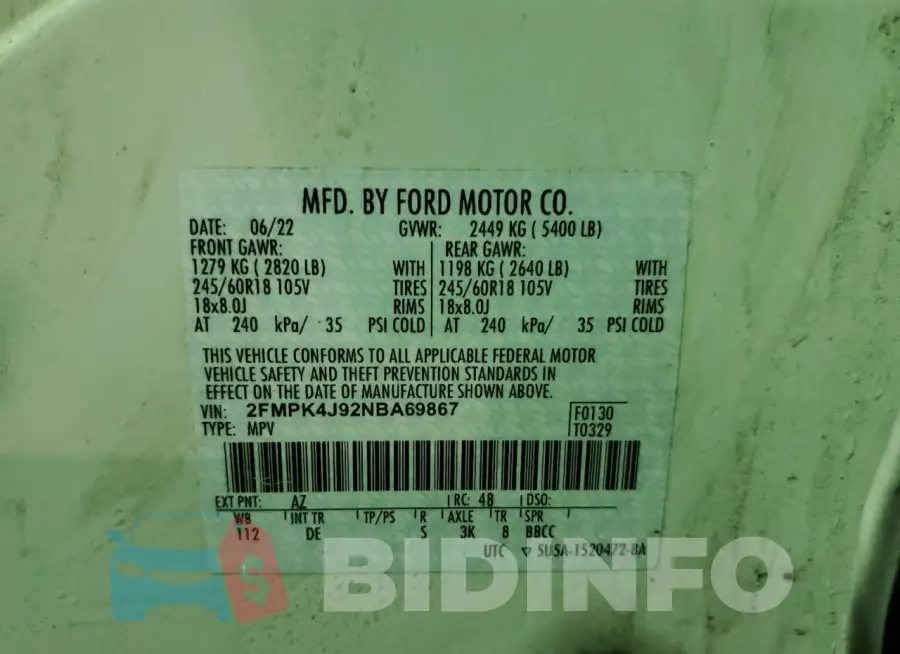 2FMPK4J92NBA69867 Photo# 14