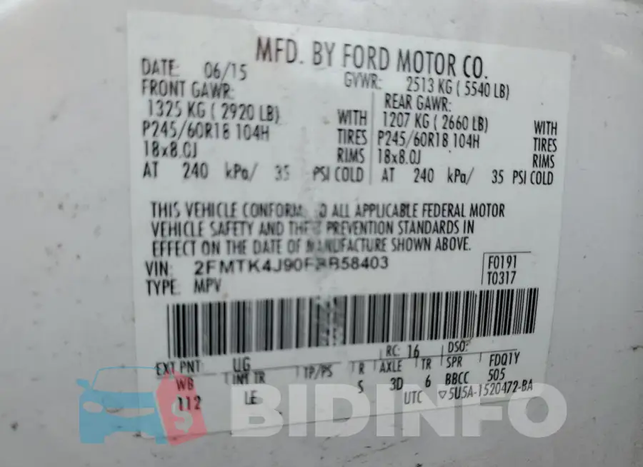 2FMTK4J90FBB58403 Photo# 13