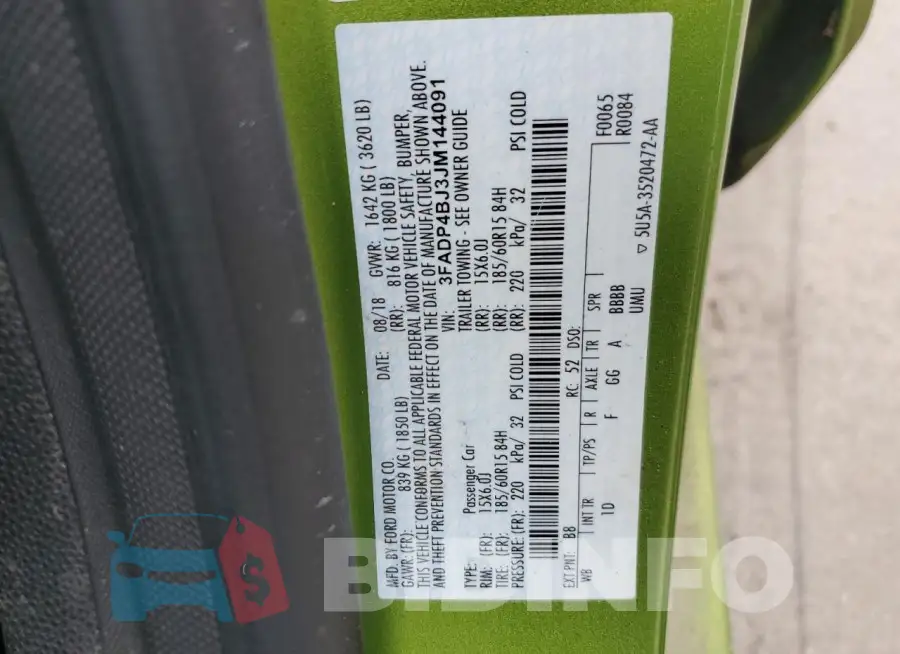 3FADP4BJ3JM144091 Photo# 12