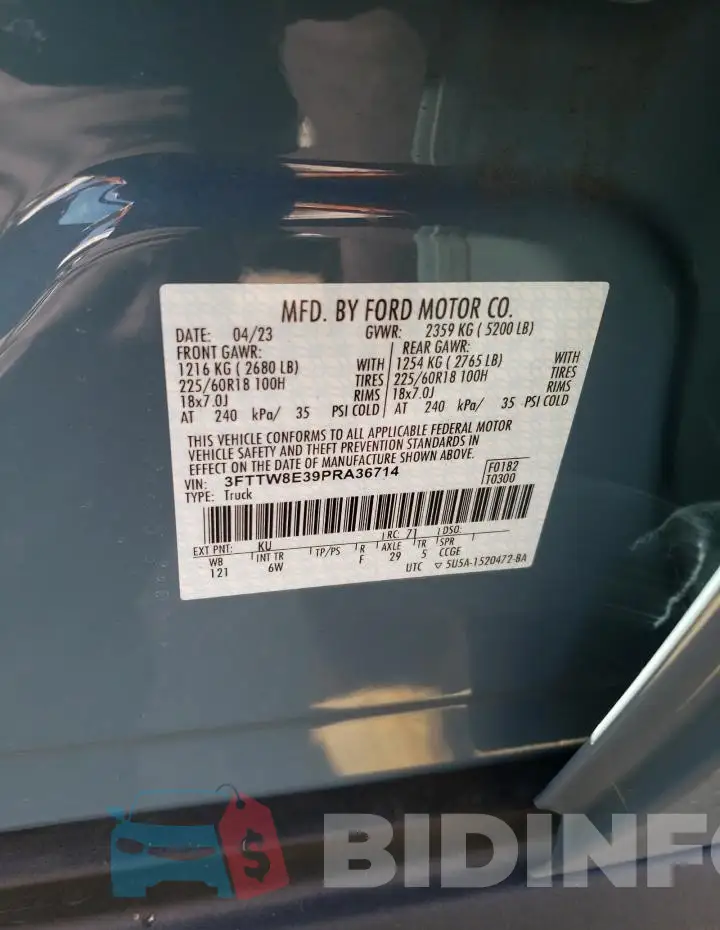3FTTW8E39PRA36714 Photo# 12