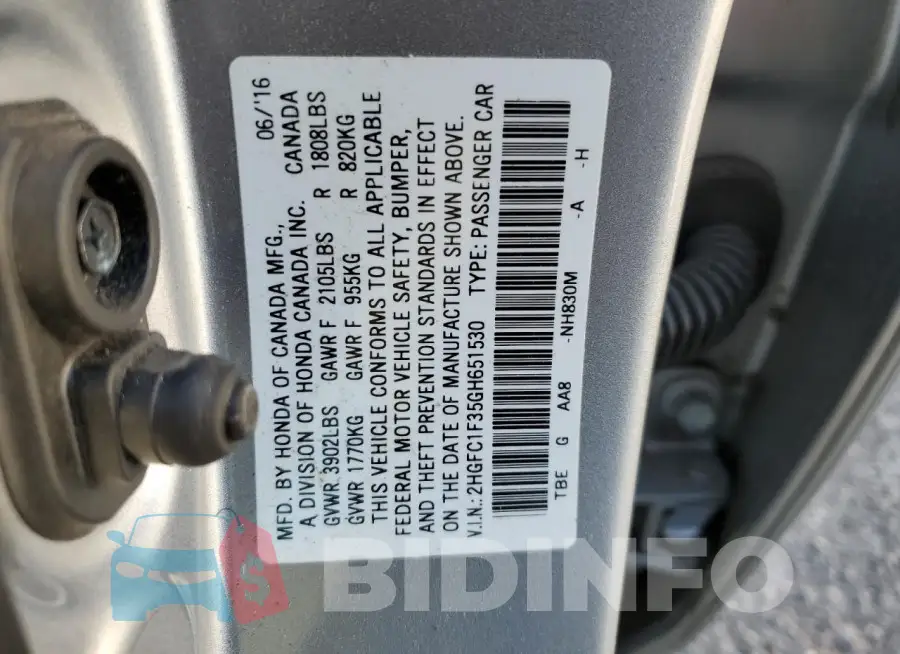 2HGFC1F35GH651530 Photo# 12