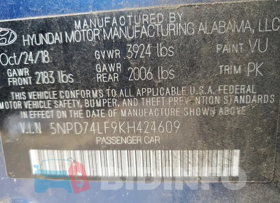5NPD74LF9KH424609 Photo# 12