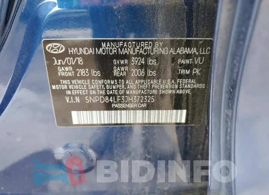 5NPD84LF3JH372325 Photo# 12