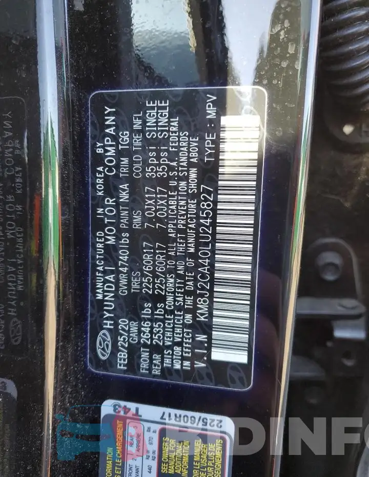 KM8J2CA40LU245827 Photo# 12