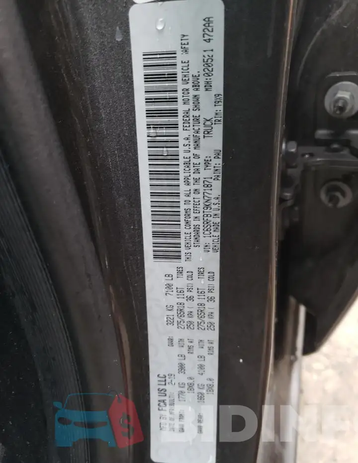 1C6SRFBT9KN771871 Photo# 12