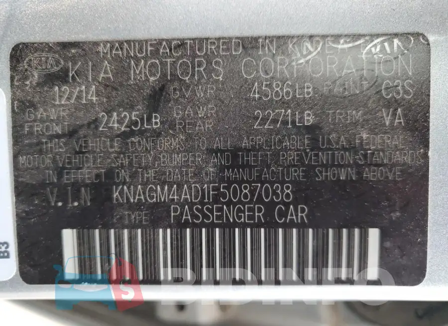 KNAGM4AD1F5087038 Photo# 12