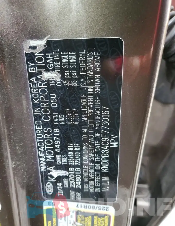 KNDPB3AC9F7730167 Photo# 13