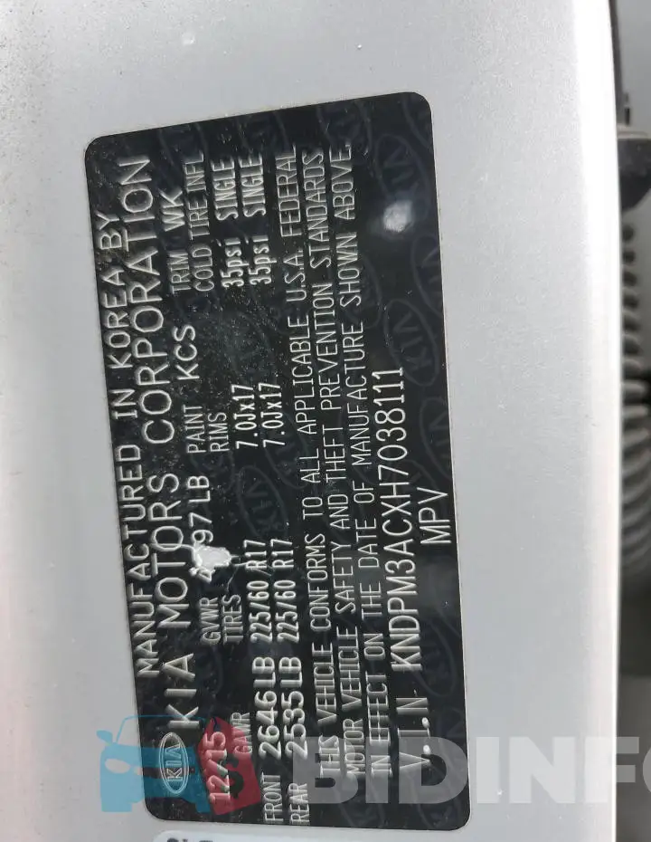 KNDPM3ACXH7038111 Photo# 13