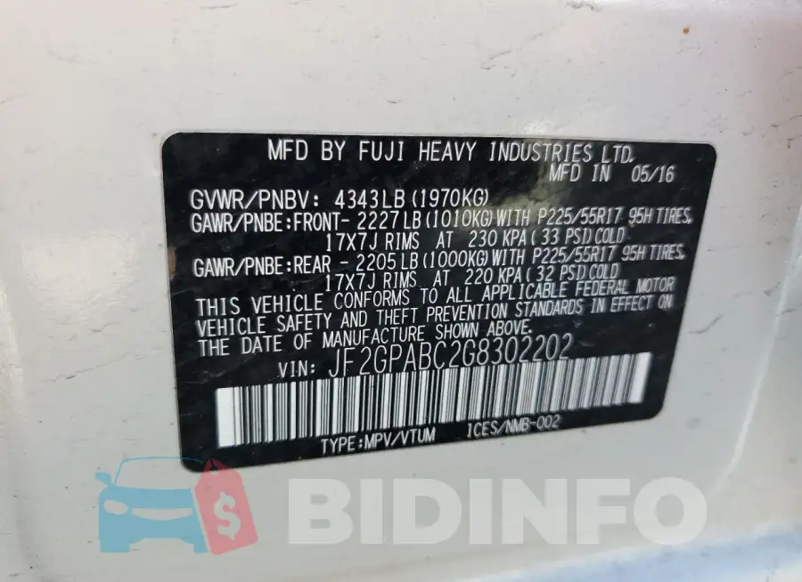JF2GPABC2G8302202 Photo# 13