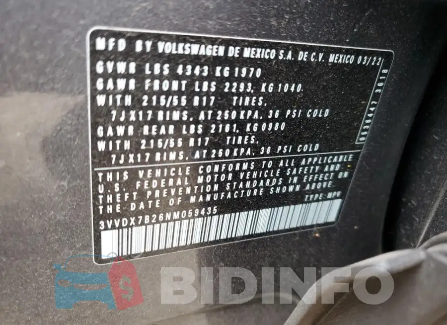 3VVDX7B26NM059435 Photo# 13