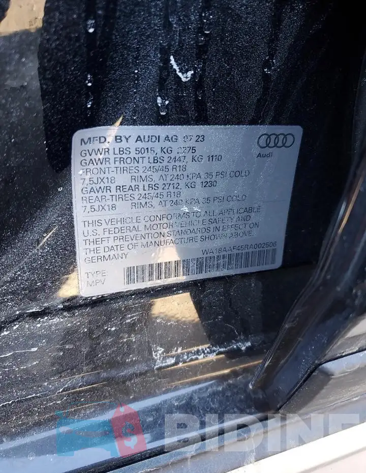 WA18AAF45RA002506 Photo# 12