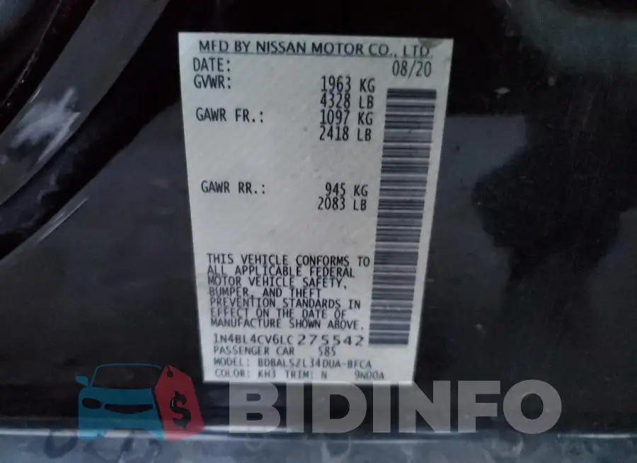 1N4BL4CV6LC275542 Photo# 12