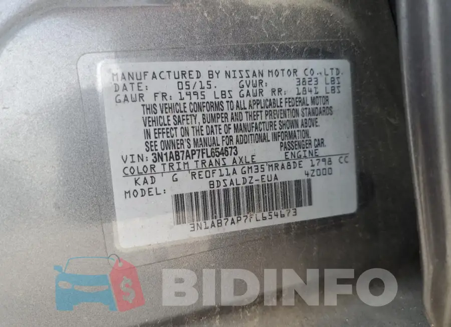 3N1AB7AP7FL654673 Photo# 12