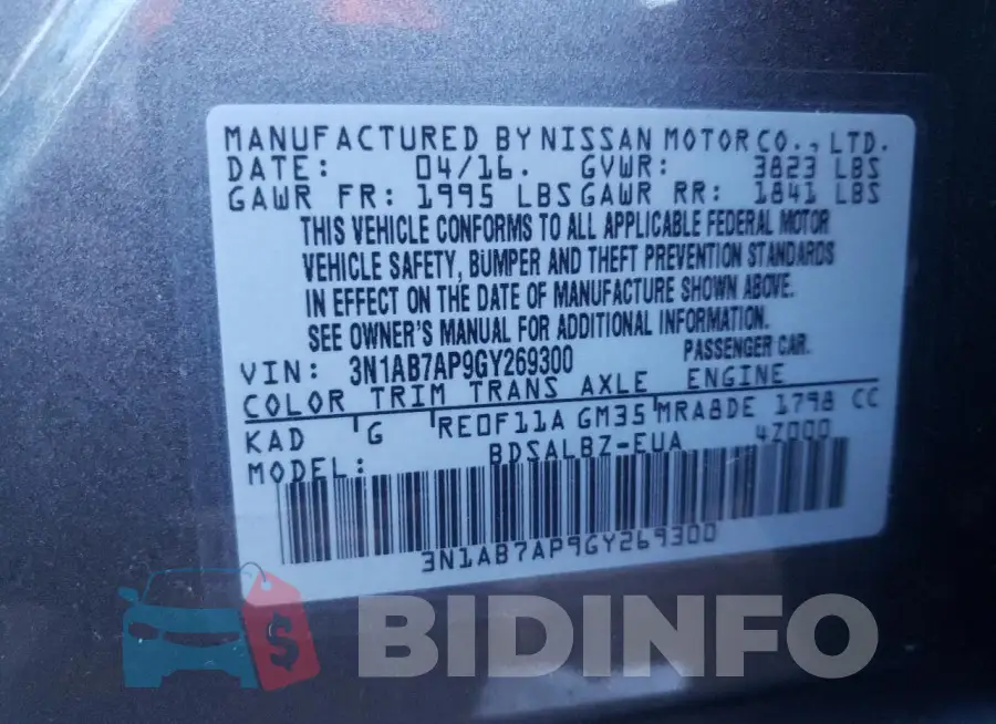 3N1AB7AP9GY269300 Photo# 12
