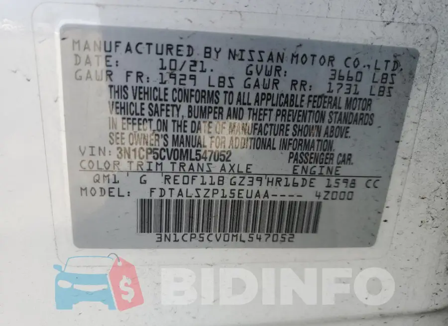 3N1CP5CV0ML547052 Photo# 12