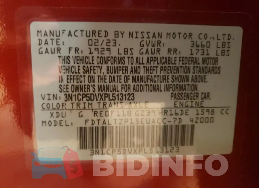 3N1CP5DVXPL513123 Photo# 13