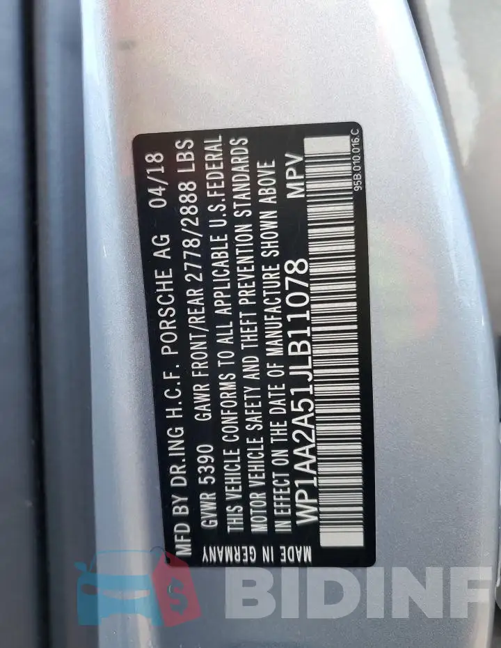 WP1AA2A51JLB11078 Photo# 13