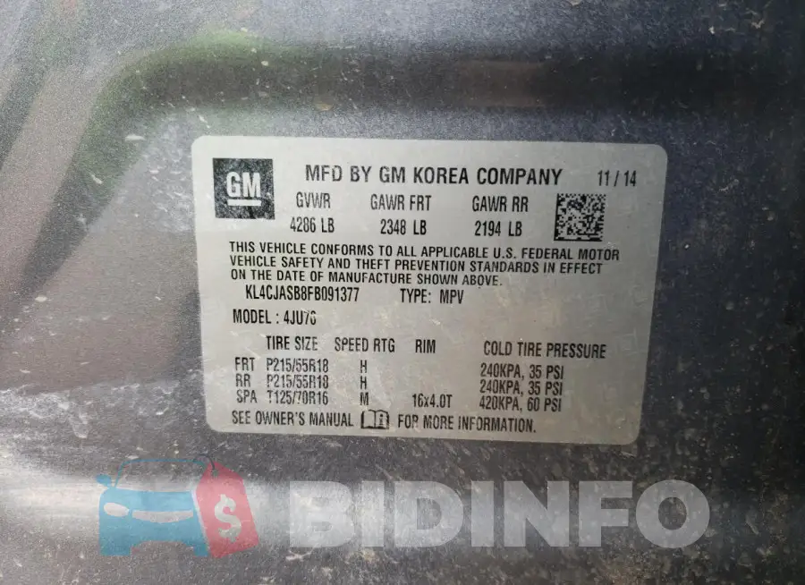 KL4CJASB8FB091377 Photo# 12