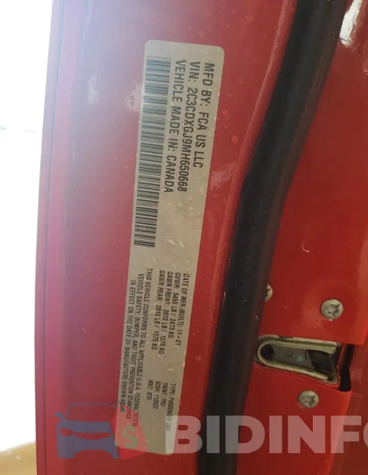 2C3CDXGJ9MH650668 Photo# 12