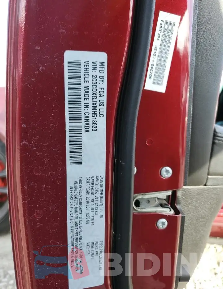 2C3CDXGJXMH518633 Photo# 13