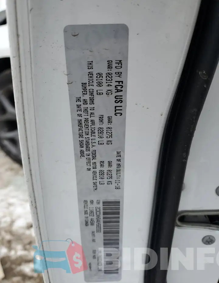2C3CDXHG4KH565592 Photo# 12