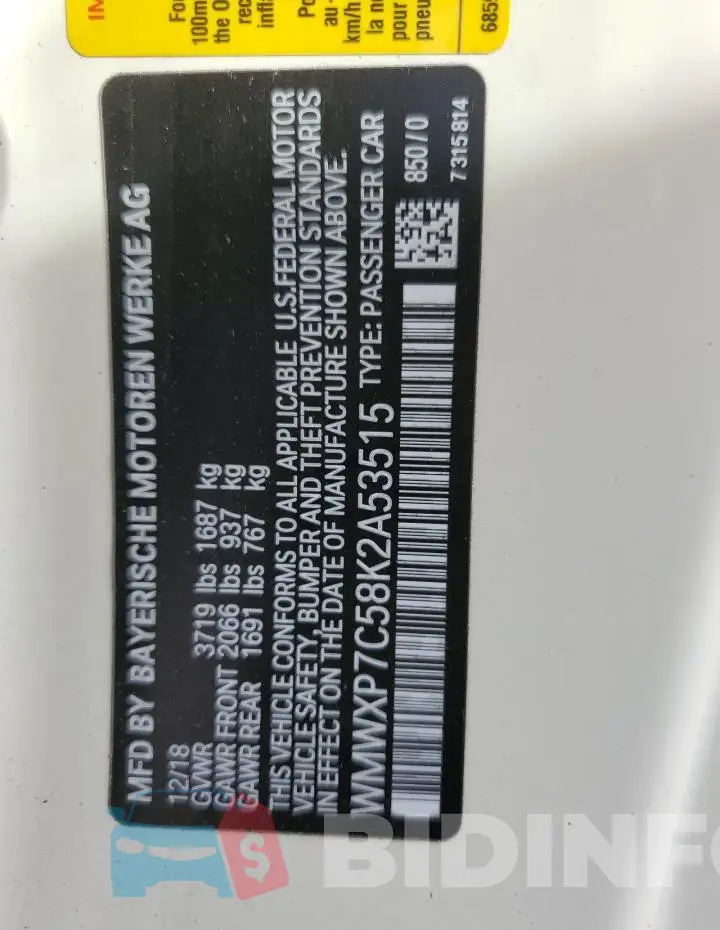 WMWXP7C58K2A53515 Photo# 13