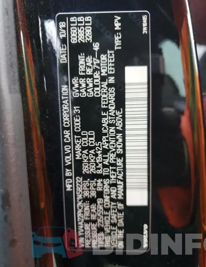 YV4A22PK2K1458232 Photo# 13