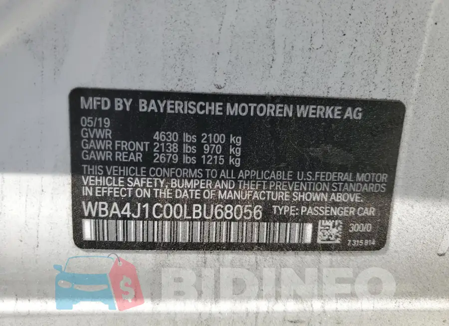 WBA4J1C00LBU68056 Photo# 12
