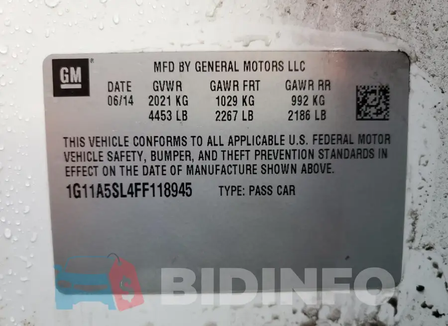 1G11A5SL4FF118945 Photo# 12