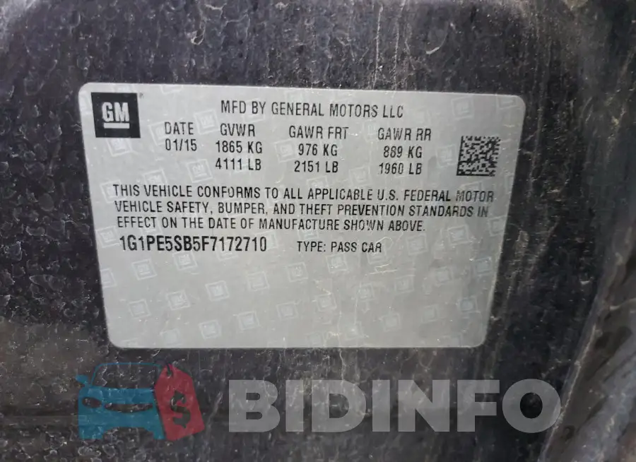 1G1PE5SB5F7172710 Photo# 12