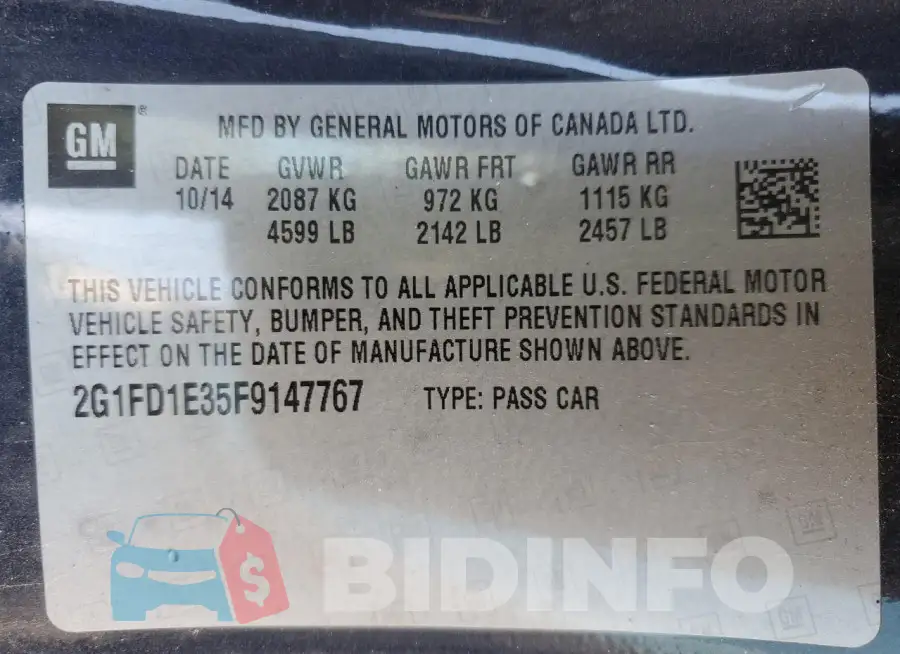 2G1FD1E35F9147767 Photo# 12