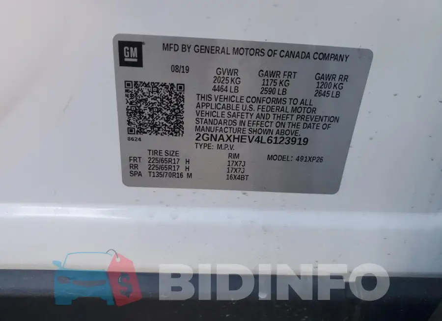 2GNAXHEV4L6123919 Photo# 12
