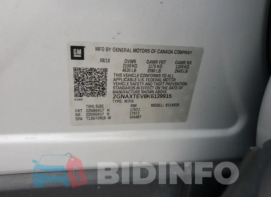 2GNAXTEV8K6139915 Photo# 12