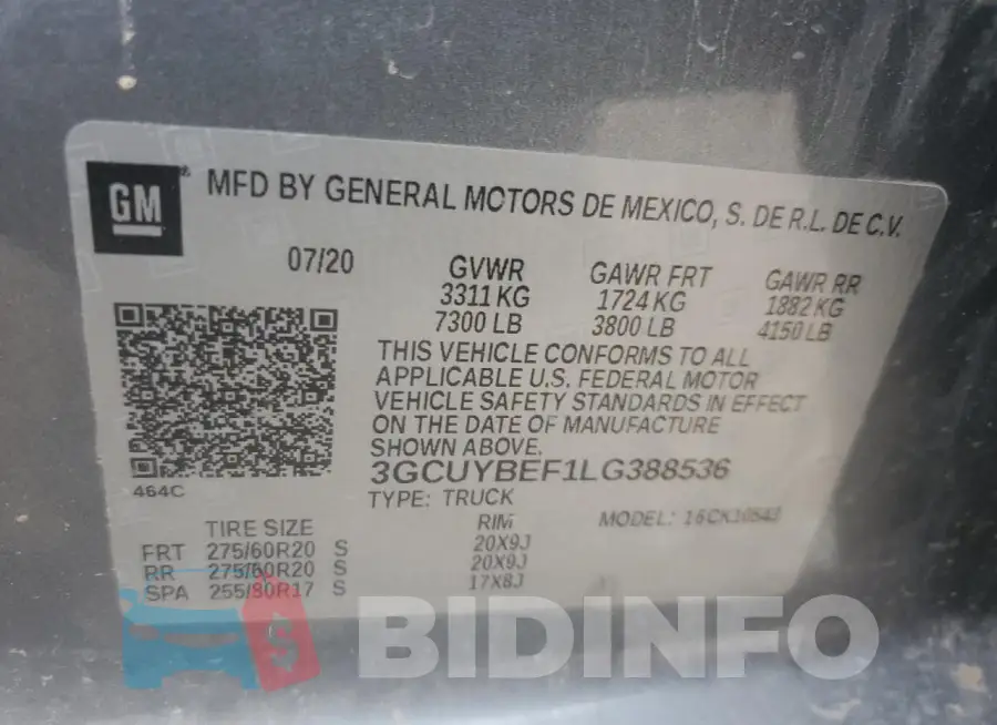 3GCUYBEF1LG388536 Photo# 12