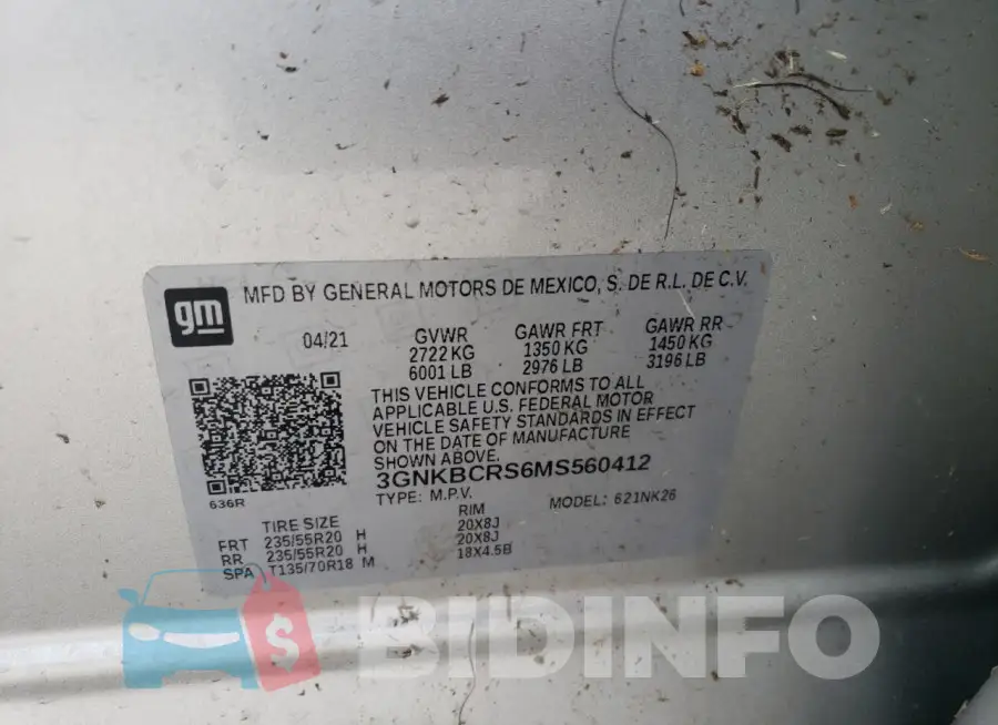 3GNKBCRS6MS560412 Photo# 13