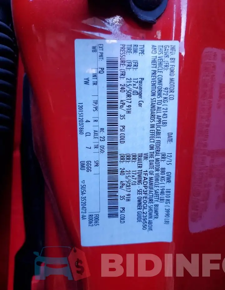 1FADP3FE0GL239550 Photo# 12