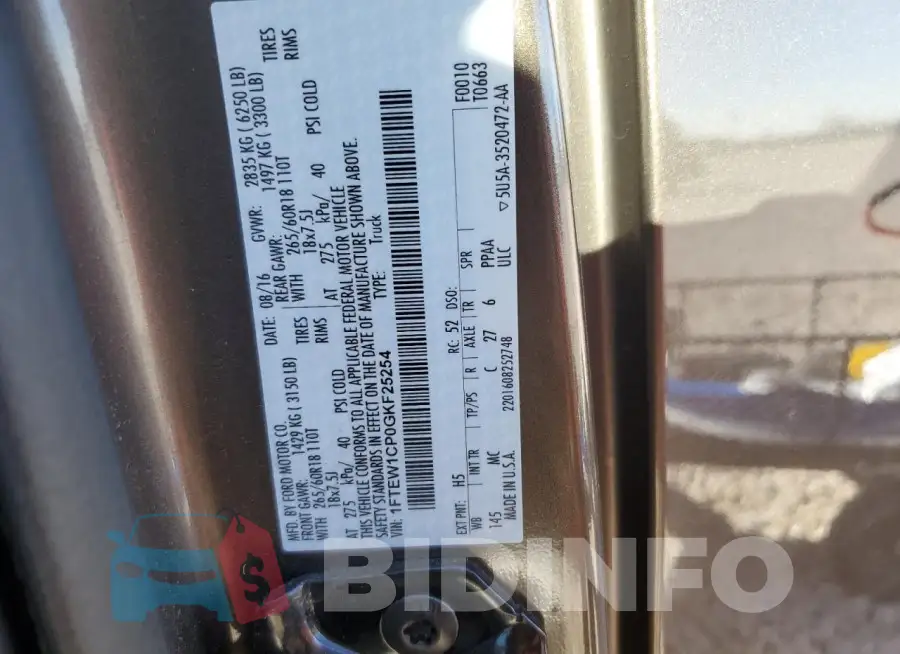 1FTEW1CP0GKF25254 Photo# 13