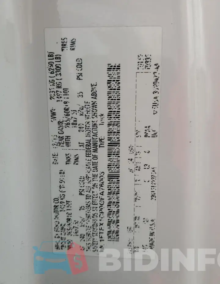 1FTEX1CP0GFA76003 Photo# 12