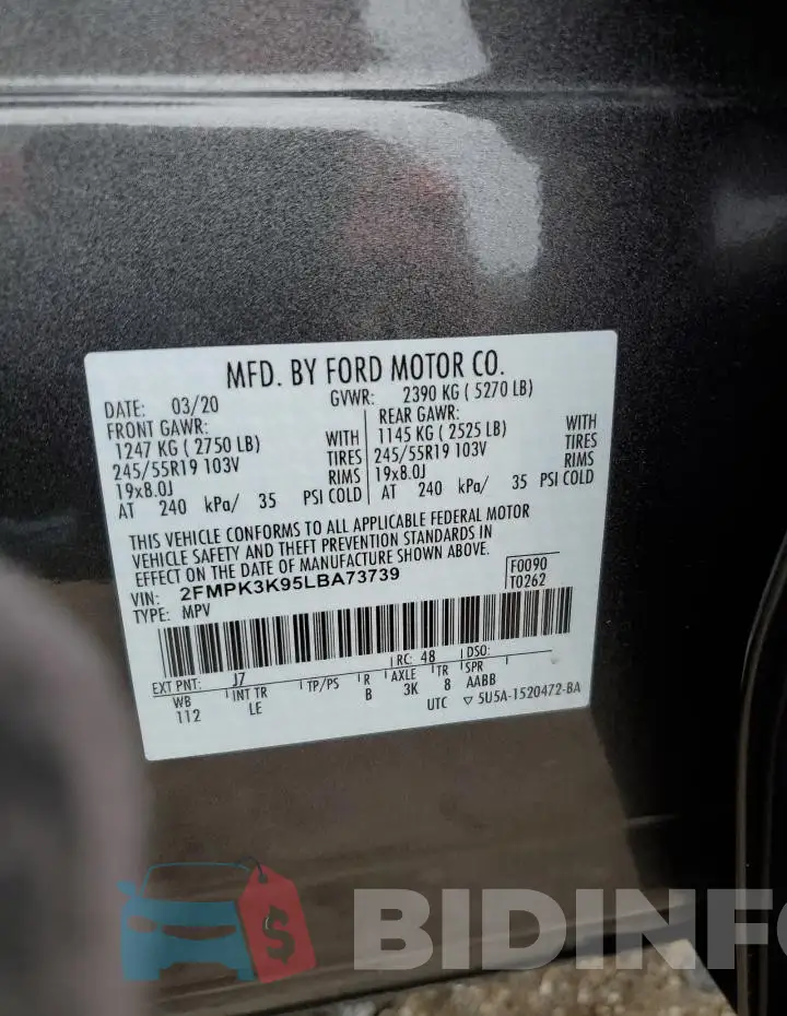2FMPK3K95LBA73739 Photo# 13