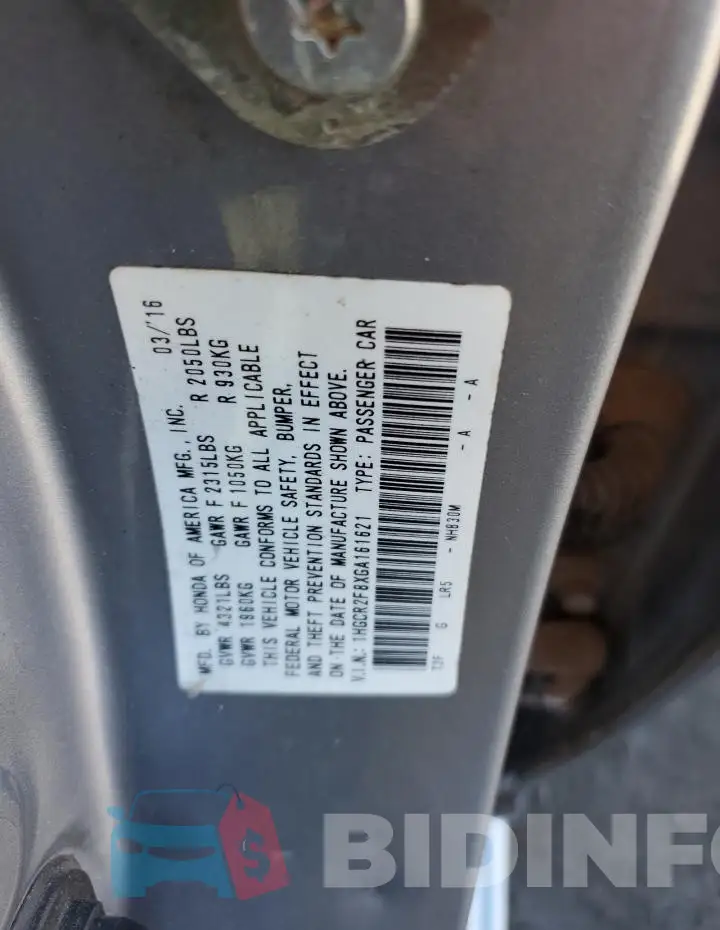 1HGCR2F8XGA161621 Photo# 12