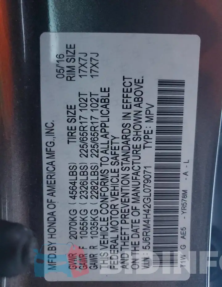 5J6RM4H42GL079071 Photo# 12