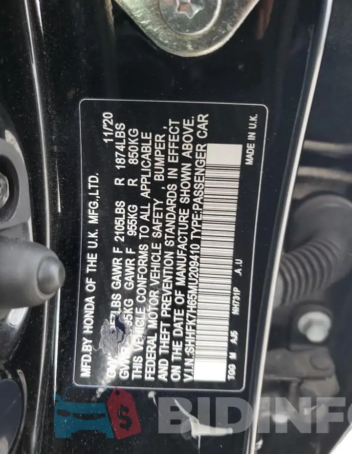 SHHFK7H65MU209410 Photo# 13