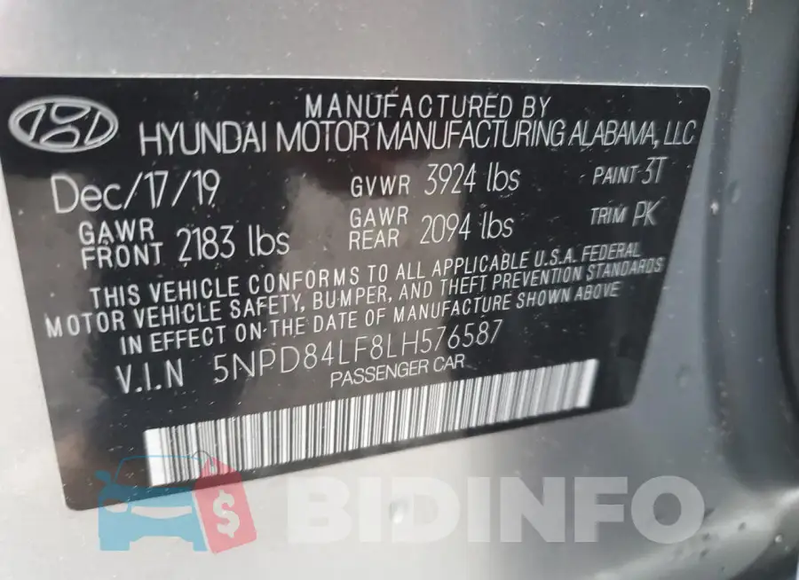 5NPD84LF8LH576587 Photo# 12