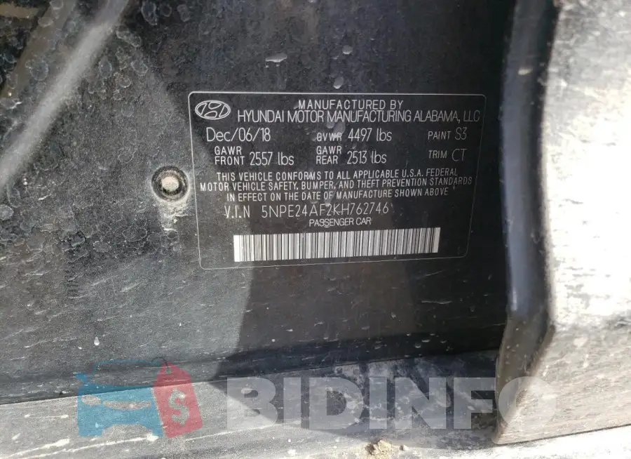 5NPE24AF2KH762746 Photo# 12