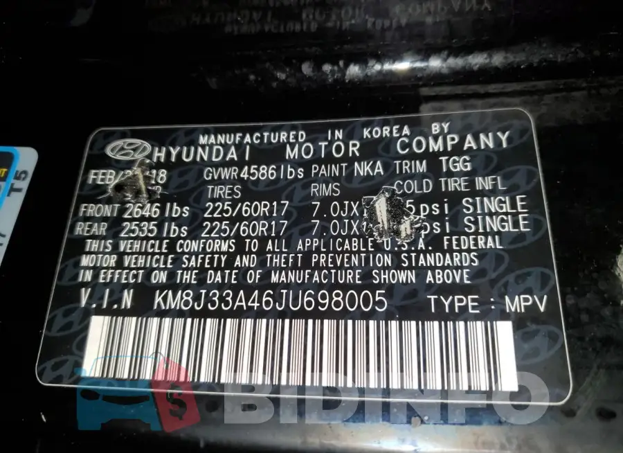 KM8J33A46JU698005 Photo# 12