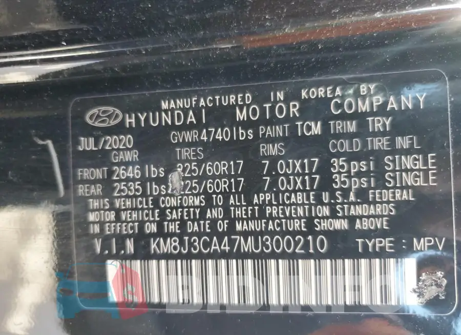 KM8J3CA47MU300210 Photo# 13