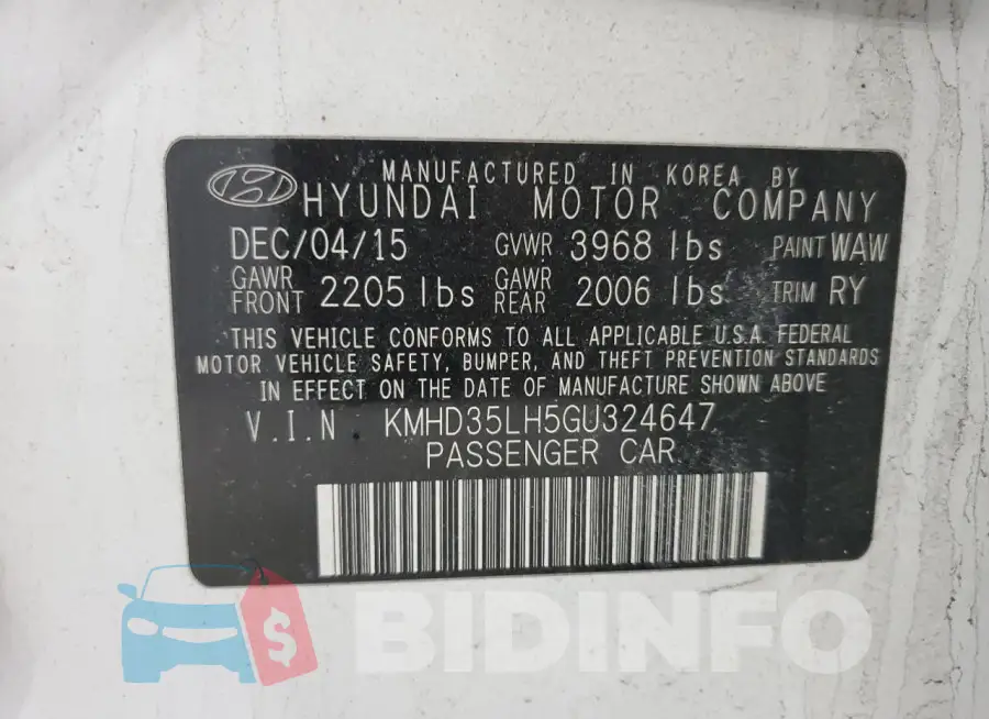 KMHD35LH5GU324647 Photo# 12